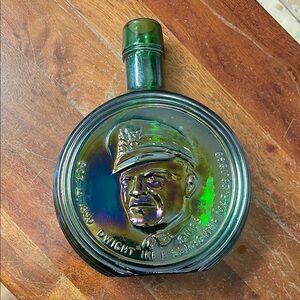 Iridescent Glass Decanter with Embossed Design